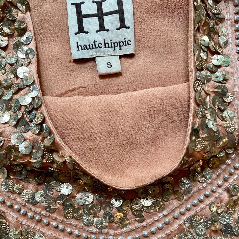 Haute Hippie Sequined Cropped Silk Vest Sz S NWOT - Picture 6 of 11